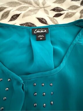 Simply Emma Teal Studded Top